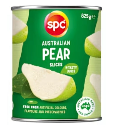Spc Canned Fruit Pear Slices
In Juice 825g X 12