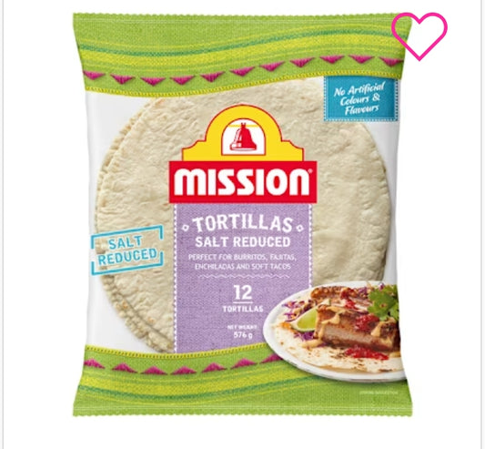Mission Salt Reduced
Tortillas 576g
