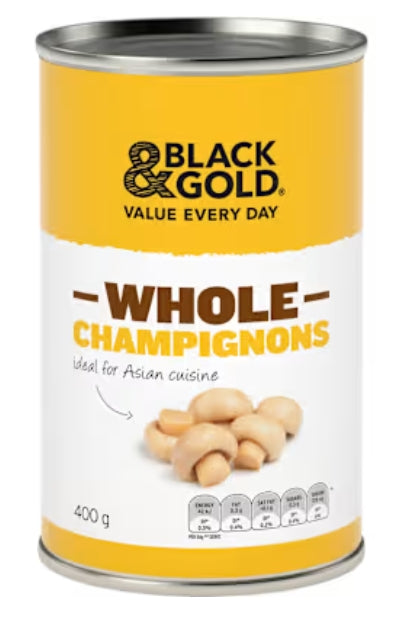 Black & gold Mshrum Whole Champignons
400gm × 24