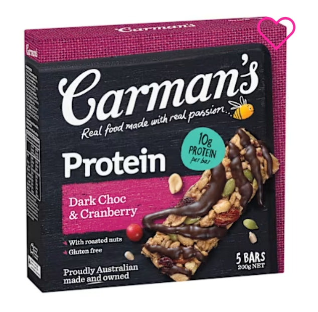 Carmans Protein Bars Dark
Choc & Cranberry 40g