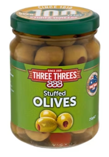 Three Threes Stuffed Olives
250g X 6