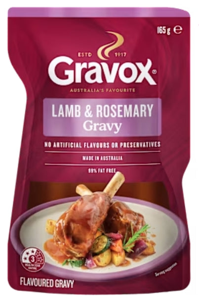 Gravox Liquid Gravy Lamb &
Rosemary 165gr
