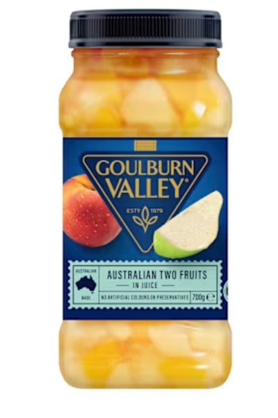 Goulburn Valley Packaged
Fruit Two Fruits Diced 700g X
6