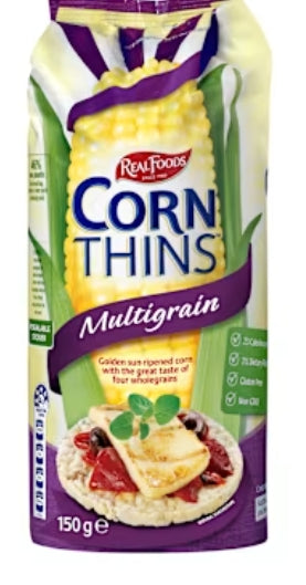 Real Foods Corn Thins
Multigrain 150g Srp
