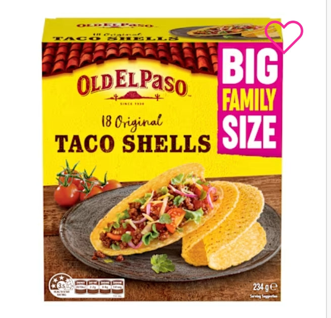 Old EI Paso Taco Shells
Family Pack 234g X 4
