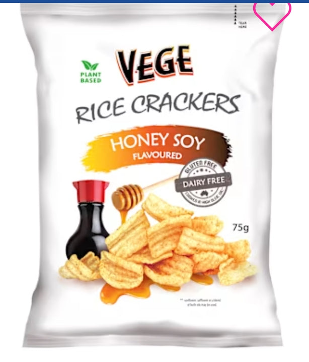 Ajitas Vege Rice Crackers
Honey Soy 5 X 75g