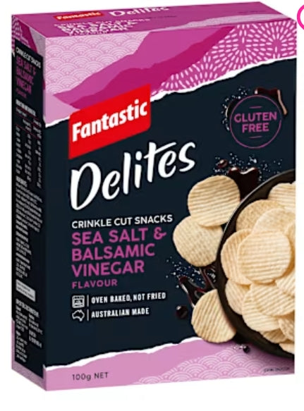 Fantastic Delites Rice Snacks
Sea Salt And Balsamic
Vinegar 100g