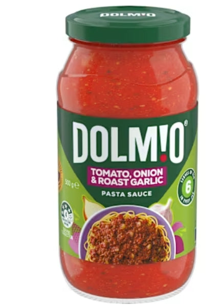 Dolmio Pasta Sauce Tomato
Onion And Roast Garlic 500g