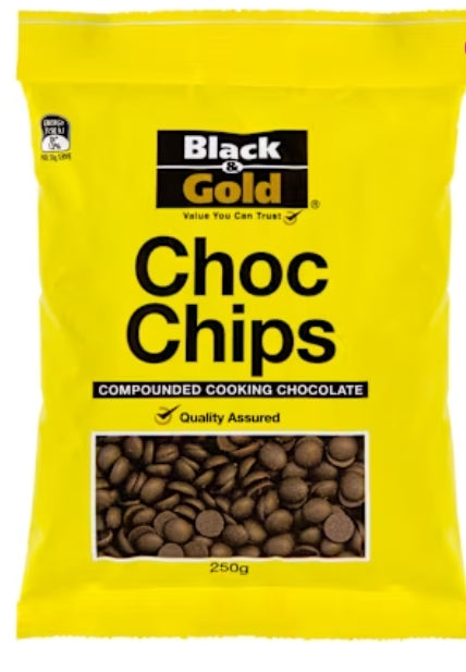 Black & gold Choc Chip Bits 250gm