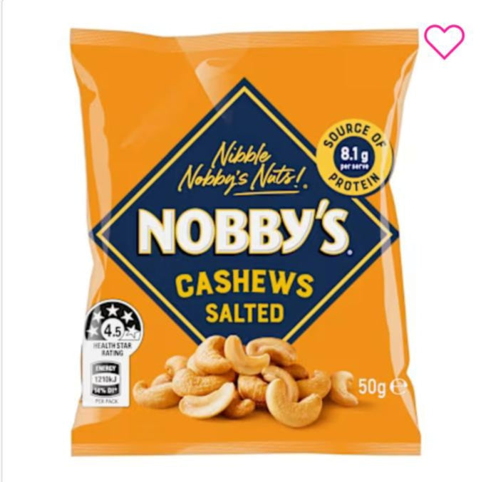 Nobby's Nuts Salted Cashews 12 X 50 G