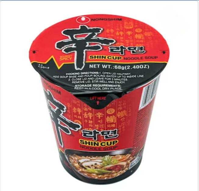 Nongshim Shin Ramyun
Noodle Soup Cup Single 68g
X 12