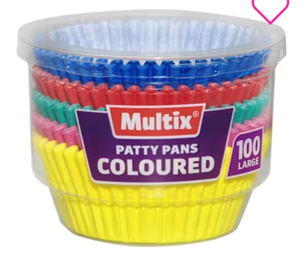 Multix Patty Pans Coloured
Large 100pk × 6