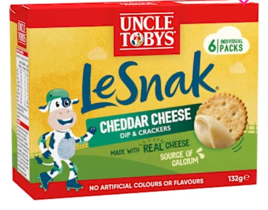 Uncle Tobys Le Snak Snacks
Cheddar 12x132g