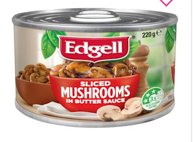 Edgell Mushroom Sliced
12×220g