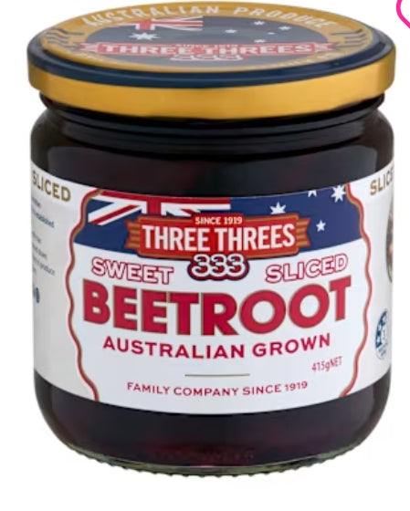 Three Threes Australian
Sliced Beetroot 415g X 6