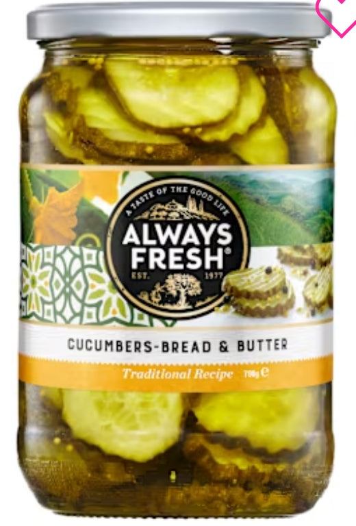 Always Fresh Cucumbers
Bread & Butter 700g